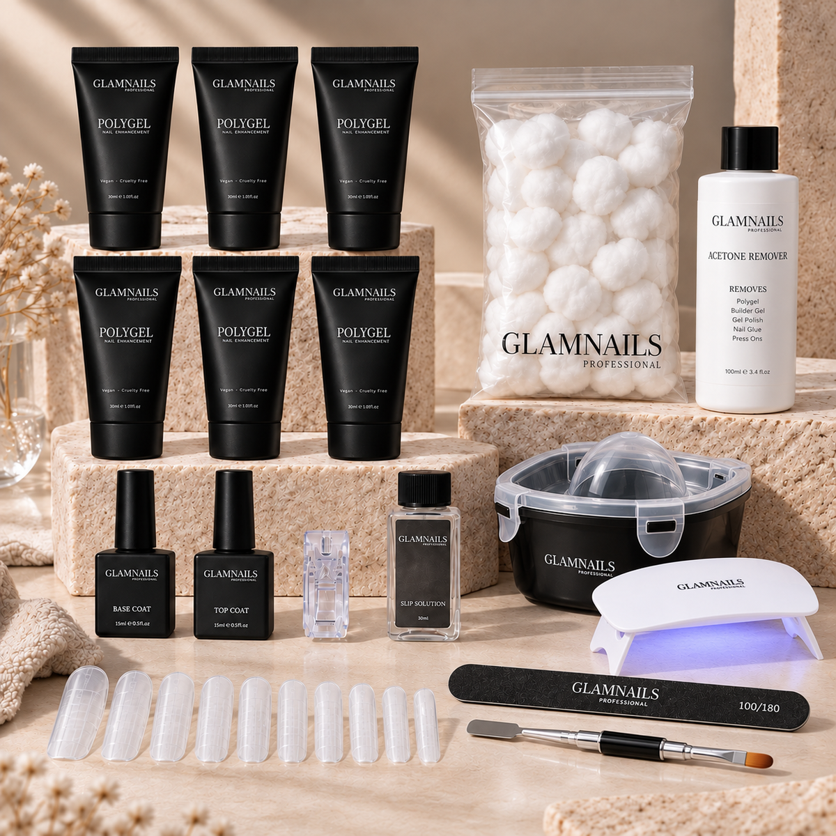 Polygel Starterset | 3+3 Gratis Kleuren Glamnailsprofessional